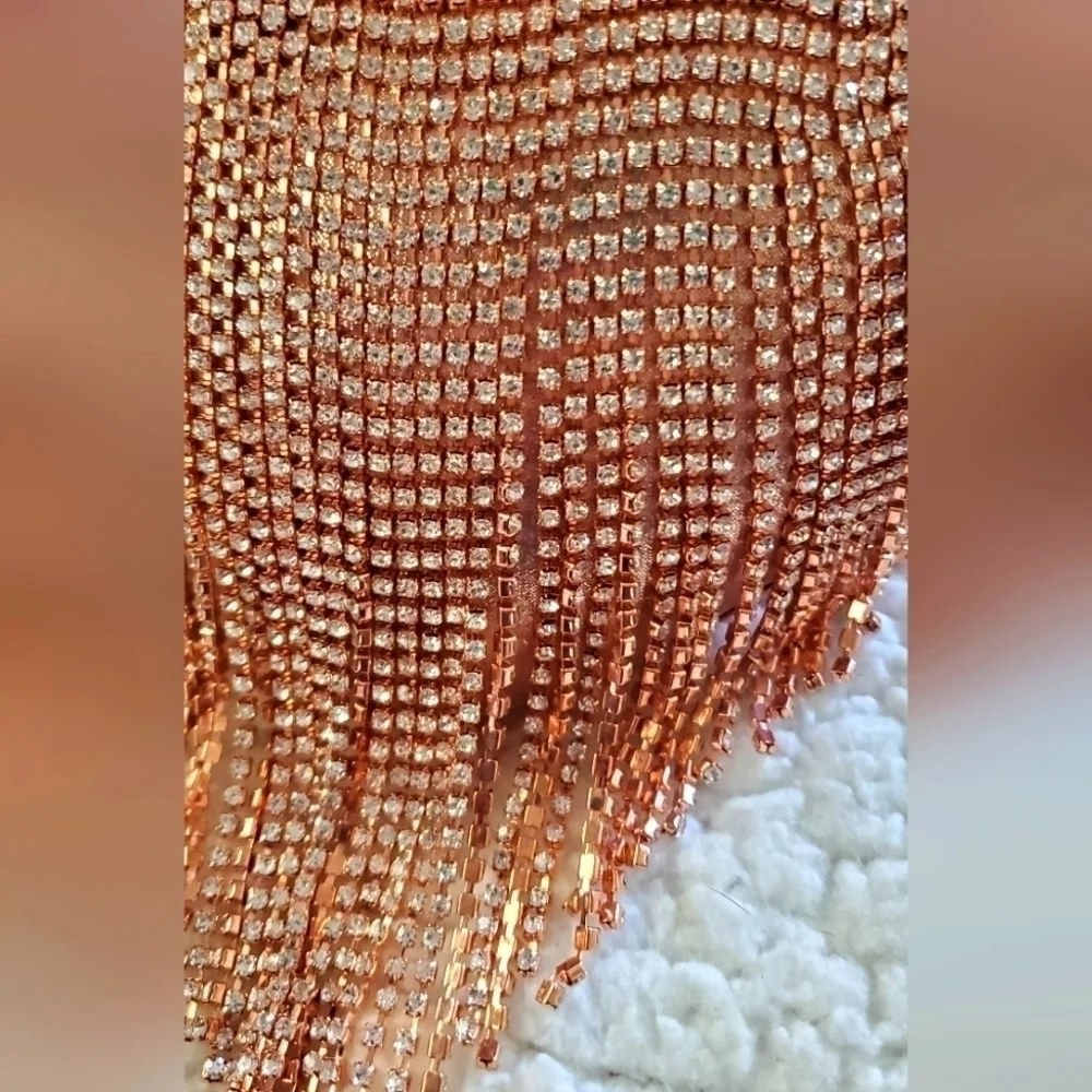 Heart Austrian Crystal Tasseled Clutch Top Handle Bag